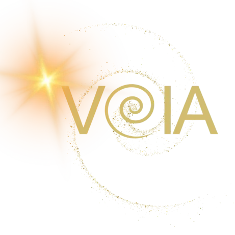 Logo aplikace VOIA – symbol vnitřní síly, klidu a podpory pro každého