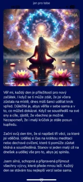 Ukázka z aplikace VOIA – intuitivní rozhraní pro výběr afirmací a podporu osobního rozvoje